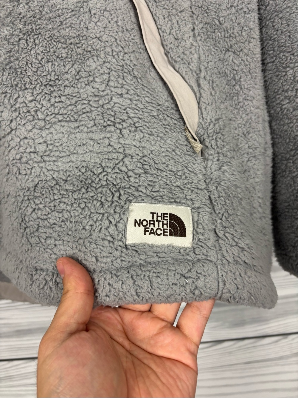 The North Face Campshire Sherpa 1/2 Zip Pullover Hoodie Gray Size Large - Picture 4 of 10